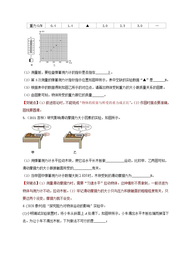 专题练习3力学探究-2022年中考物理热点及重难点专练试卷(原卷+解析)03
