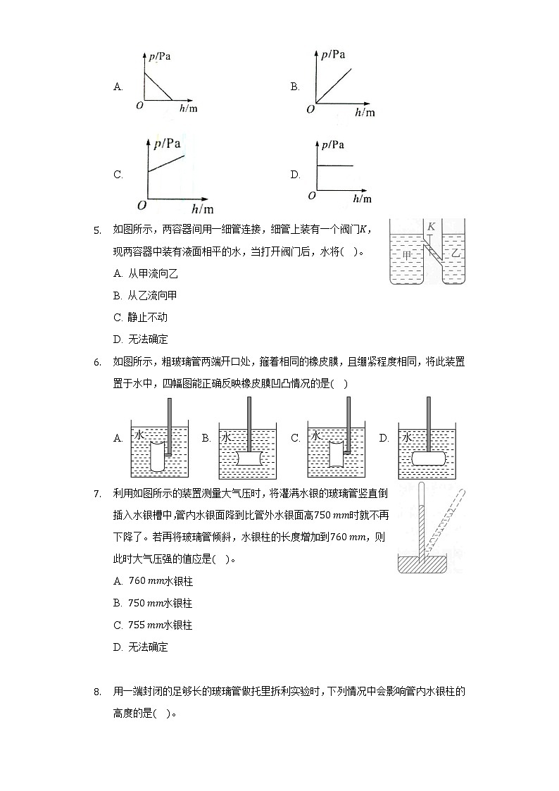 人教版初中物理八年级下册第九章《压强》单元测试卷(含答案)02