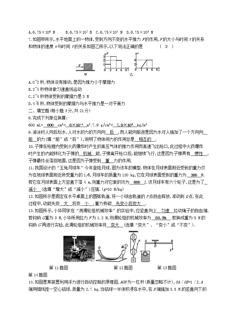 中考物理一轮复习05《力学》综合检测题(含答案)02