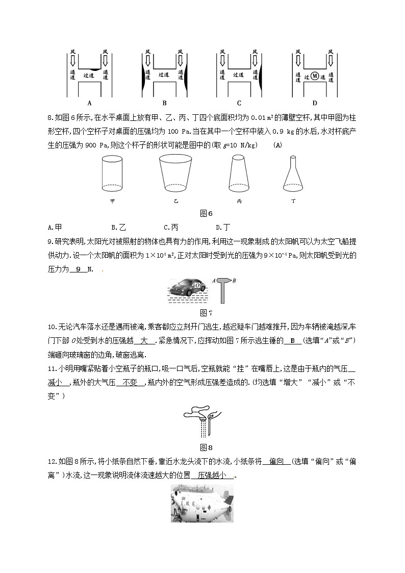 中考物理一輪復(fù)習(xí)第09章《壓　強(qiáng)》復(fù)習(xí)測試 (含答案)第3頁