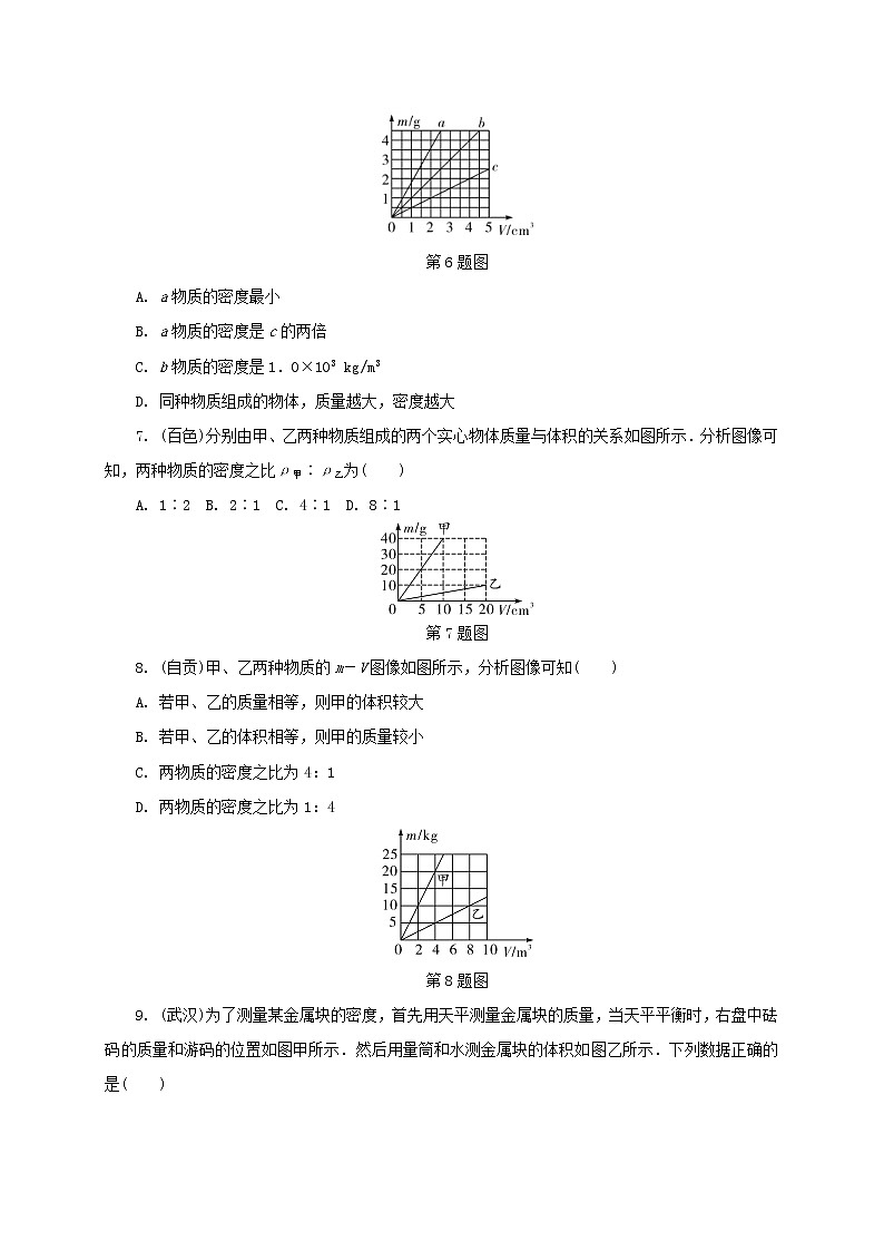 中考物理一轮复习夯实基础过教材第06章《质量与密度》复习练习册 (含答案)第2页