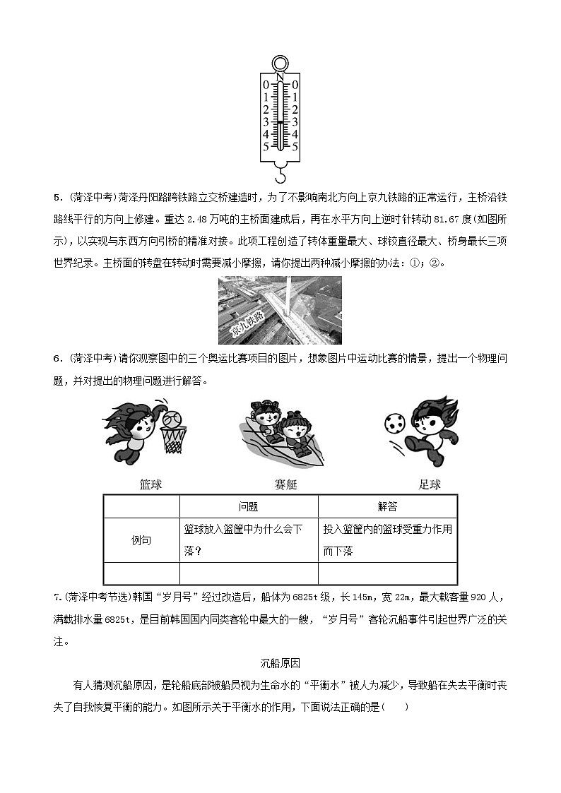 中考物理一轮复习07《力》中考真题演练(含答案)第2页