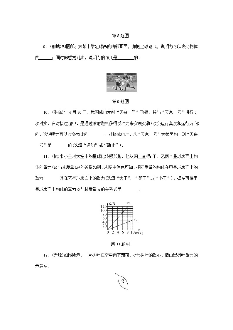 中考物理一轮复习基础过关复习集训08《力》练习册(含答案)第3页