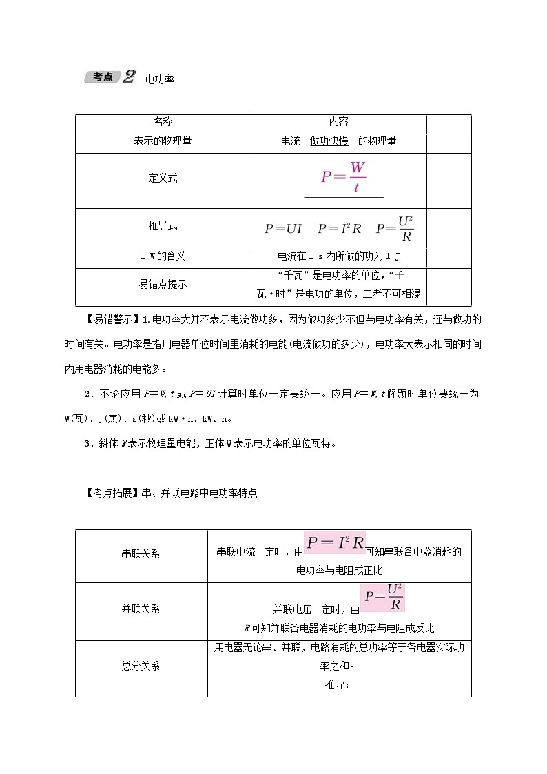 中考物理一轮复习讲与练第13讲《电流做功与电功率》(含答案)第2页