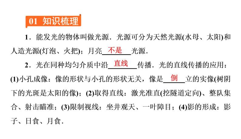 期末复习(四)光现象（习题PPT））2021-2022学年八年级上册物理人教版(共28张PPT)02