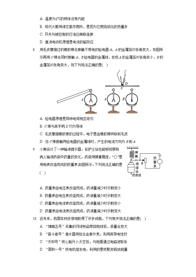 2022年河南省周口市鹿邑实验中学中考物理模拟试卷(二)第2页