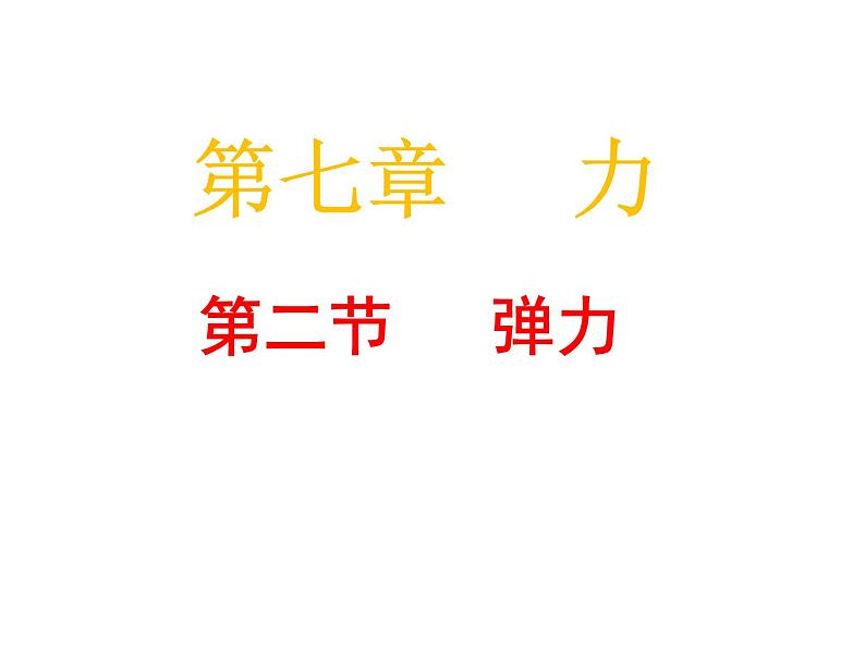 人教八年级下册第7章第2节 弹力(课件4份 教学设计4份 习题精选4份 媒体素材若干份)01