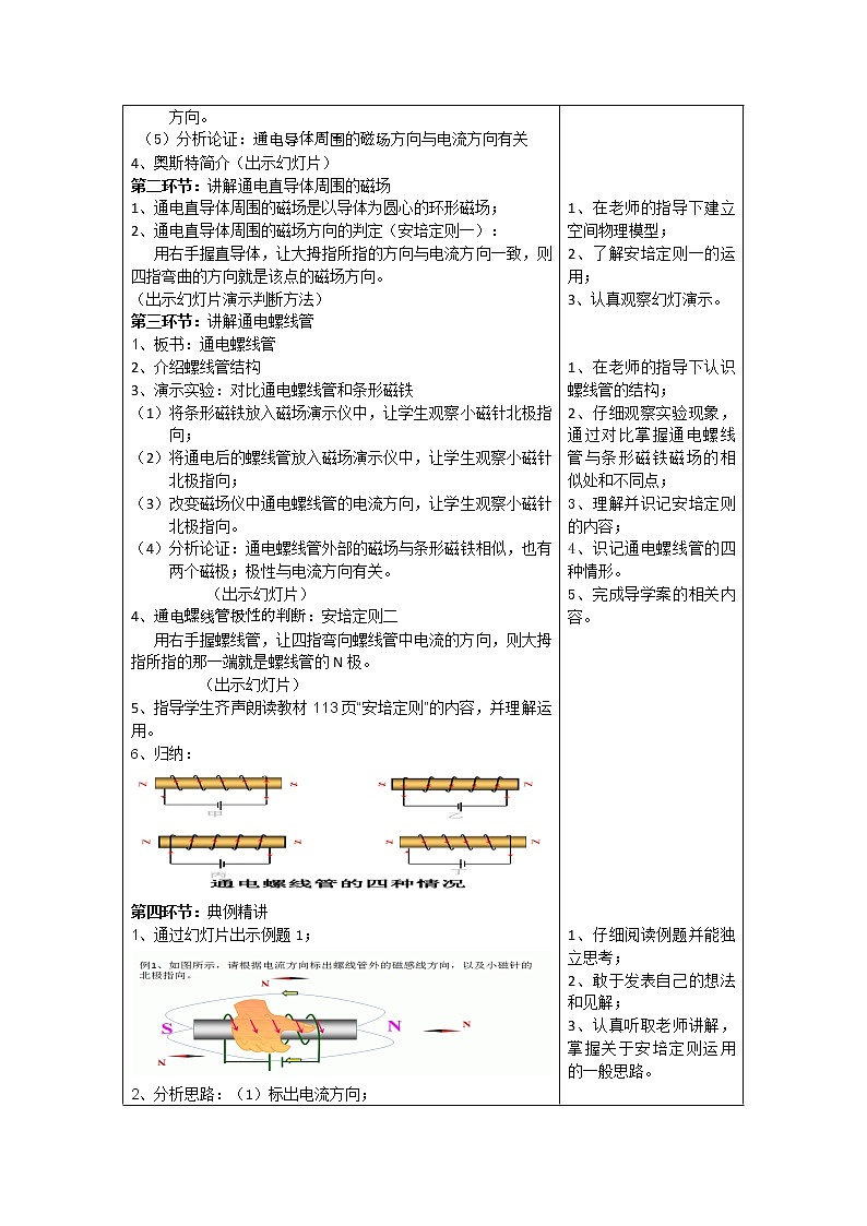 教科版九年級(jí)物理上冊(cè) 7.2 電流的磁場(chǎng)(教案)第2頁(yè)