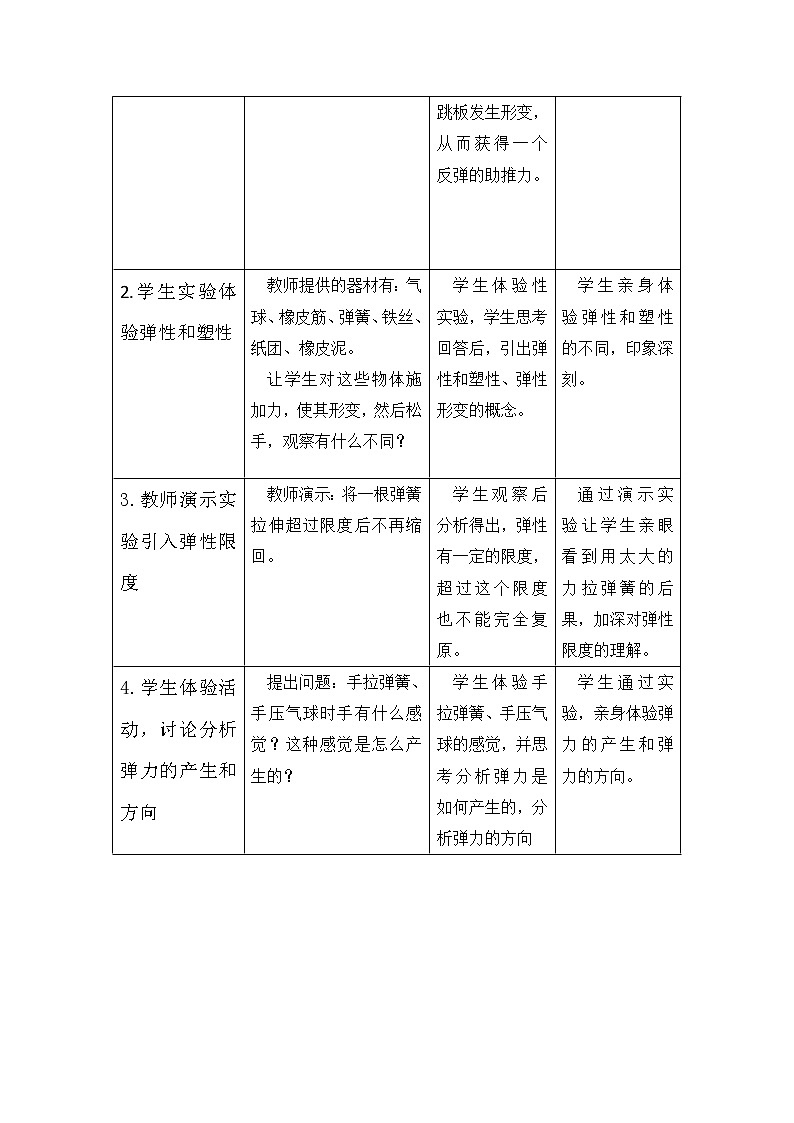 教科版物理八年级下册 7.3弹力 弹簧测力计(教案)第3页