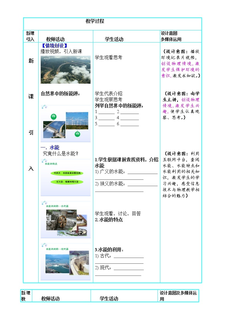 教科版物理八年级下册 12.3 水能和风能（教案）02