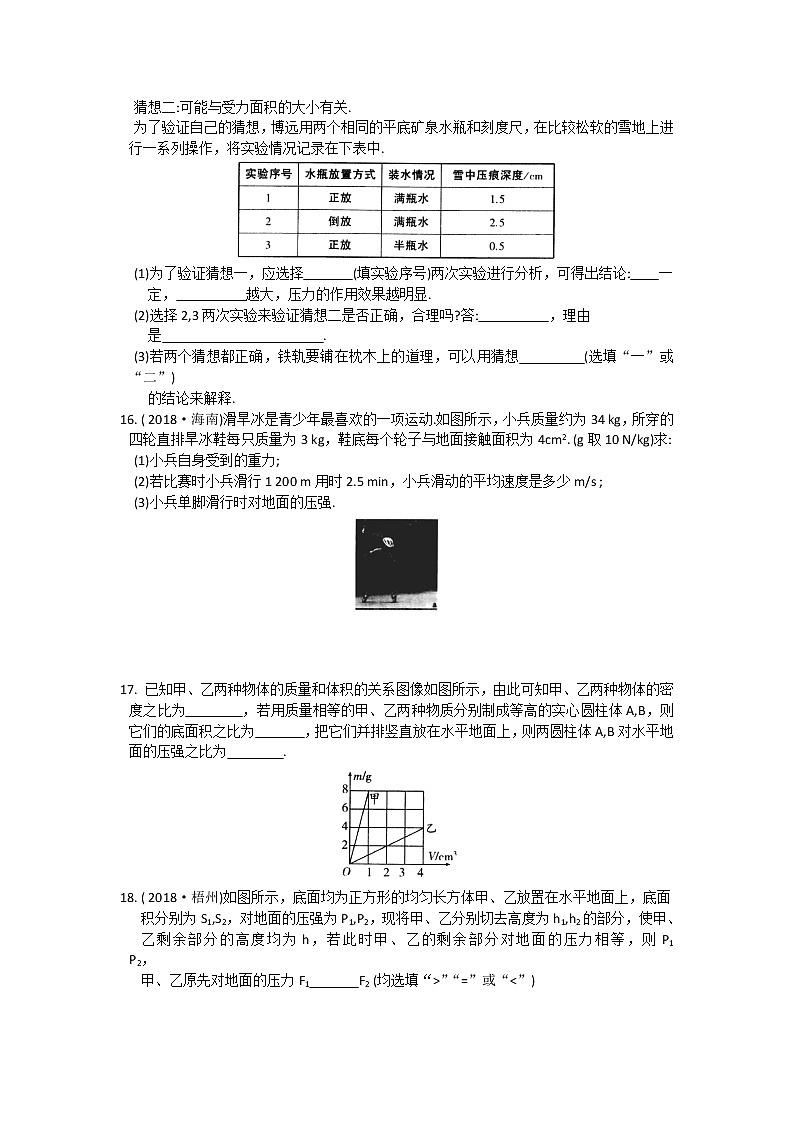 2021-2022学年苏科版初二物理下册第十章专练《压强与浮力》(含答案)第3页