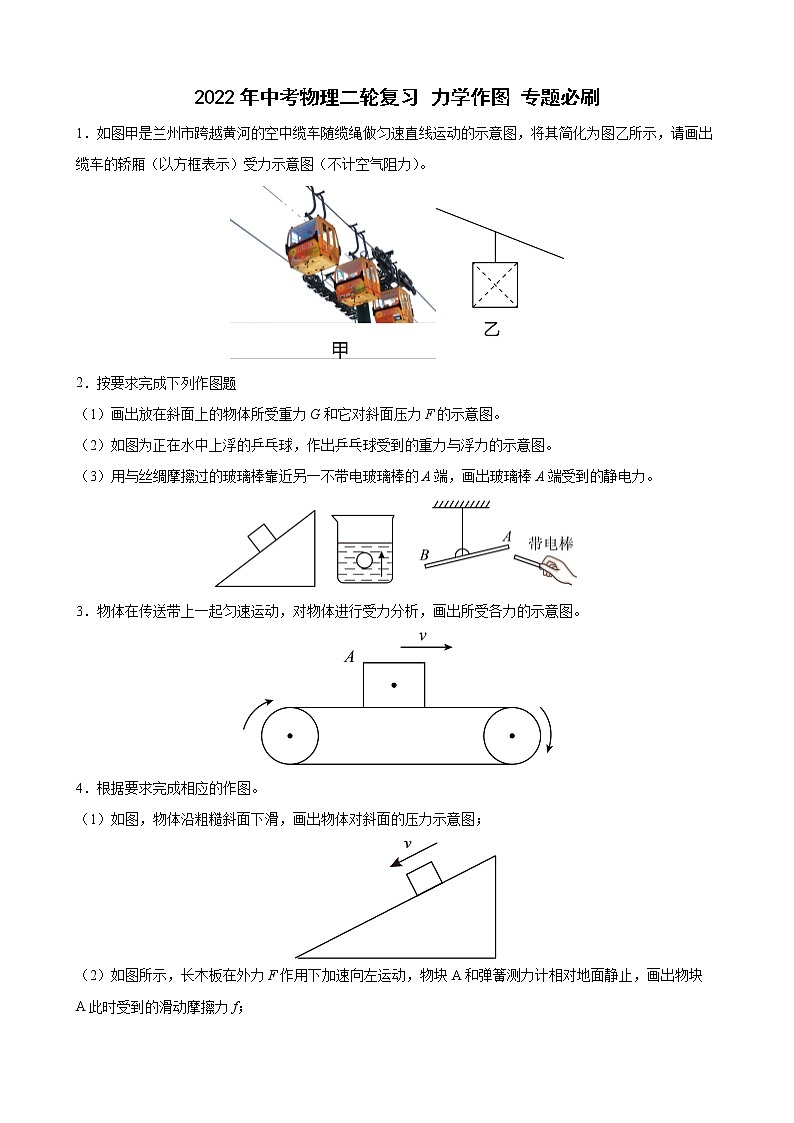 2022年中考物理二轮专题复习+力学作图+第1页