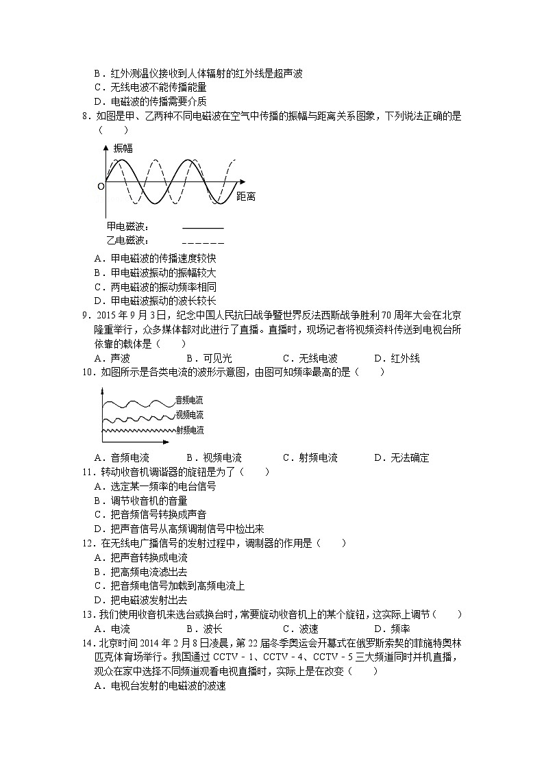 北师大版 九年级全册 第15章怎样传递信息——通信技术简介 单元卷第2页
