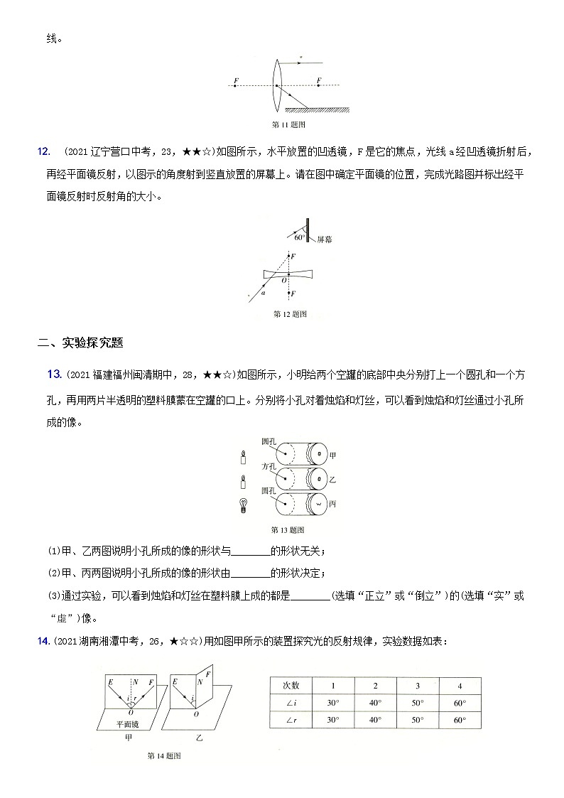 人教版 八年级物理上册新考向精准自测卷15 专项训练(三) 光学作图和实验(含解析)第3页