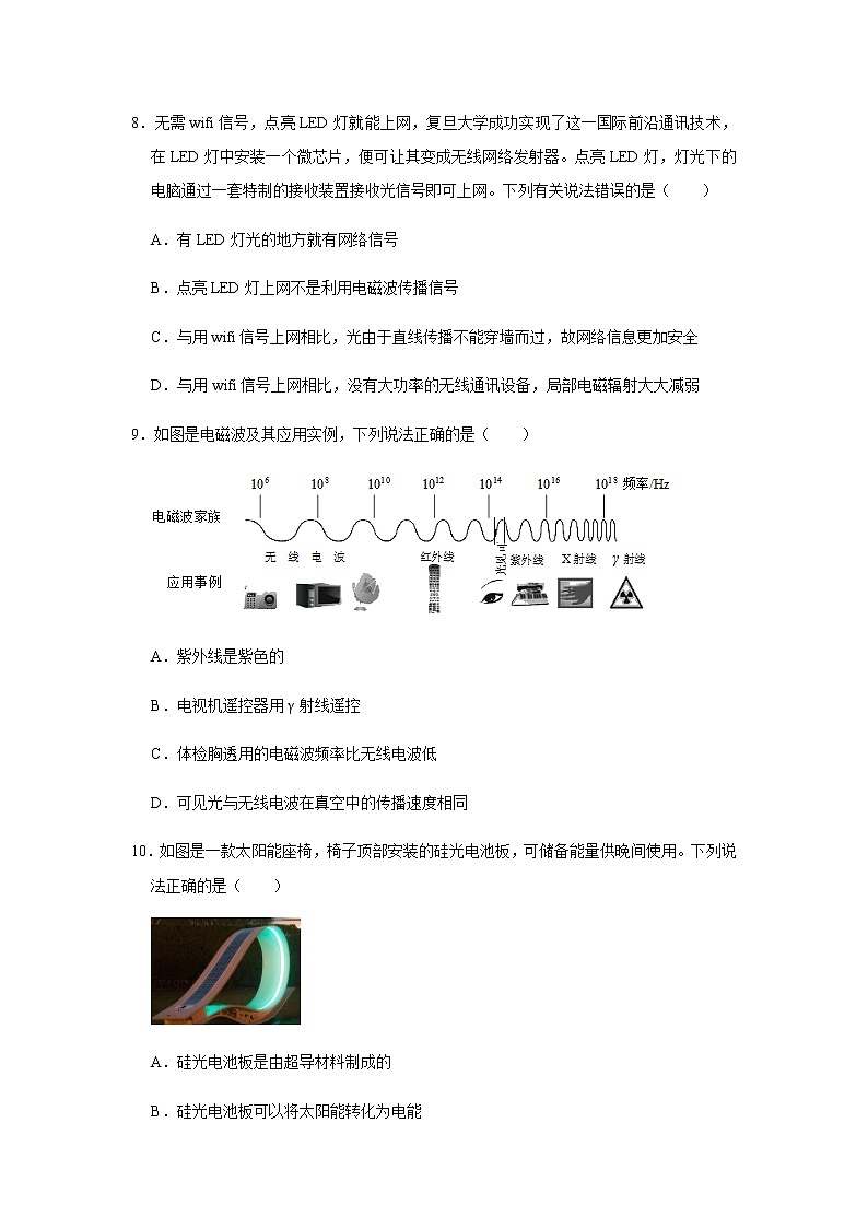 人教版物理中考总复习 三轮冲刺 《信息的传递》《能源与可持续发展》中考试题精选(原卷+解析卷)第3页