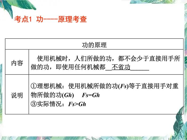中考复习 功、功率和机械效率 含全国中考物理真题 完整版课件PPT04