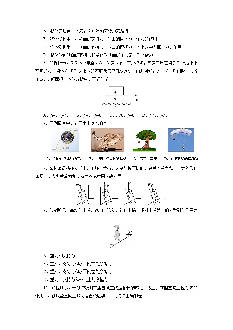 中考物理必刷題     專題訓(xùn)練12運(yùn)動(dòng)和力第2頁