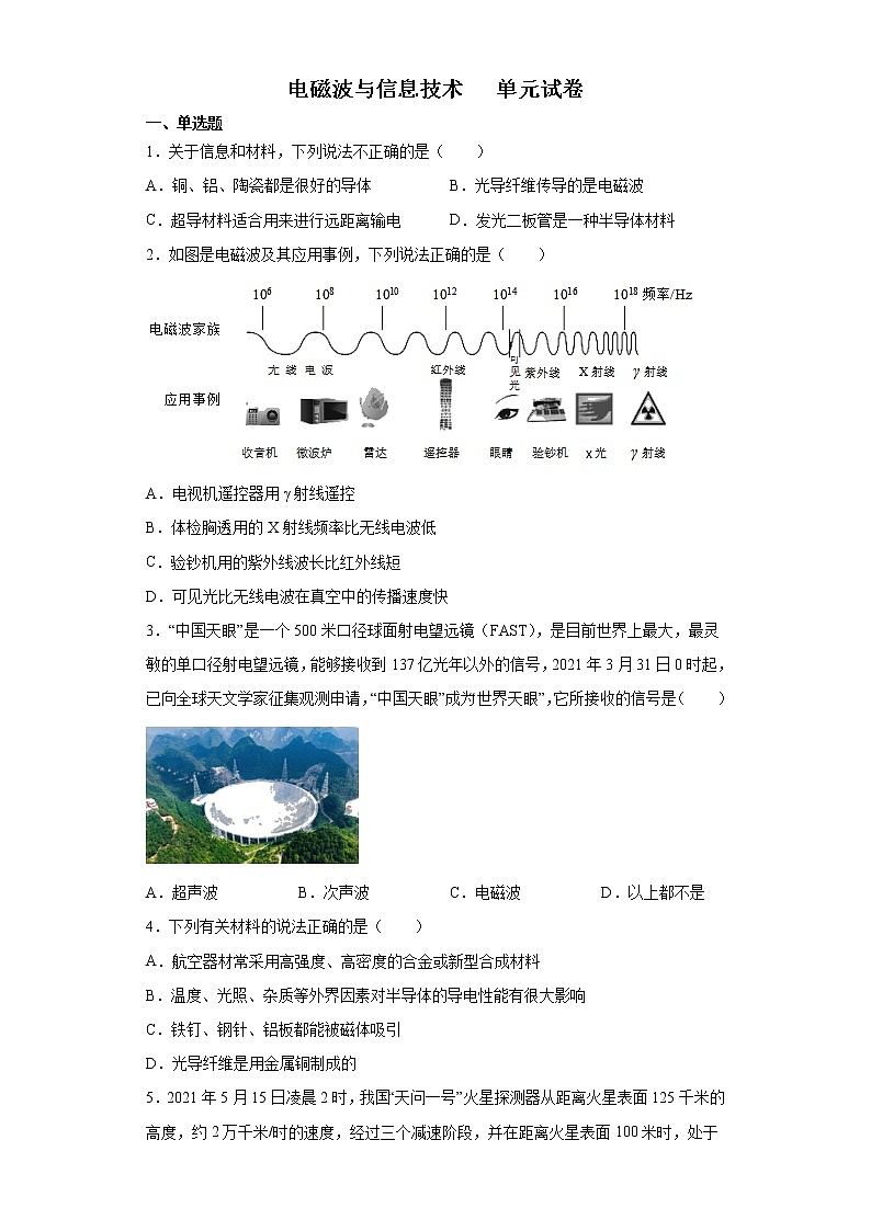 第十章 电磁波与信息技术 单元试卷第1页