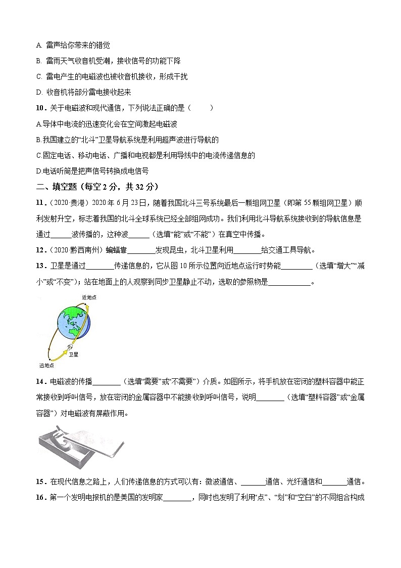 第17章 电磁波与现代通信单元测试卷(A卷基础篇)02