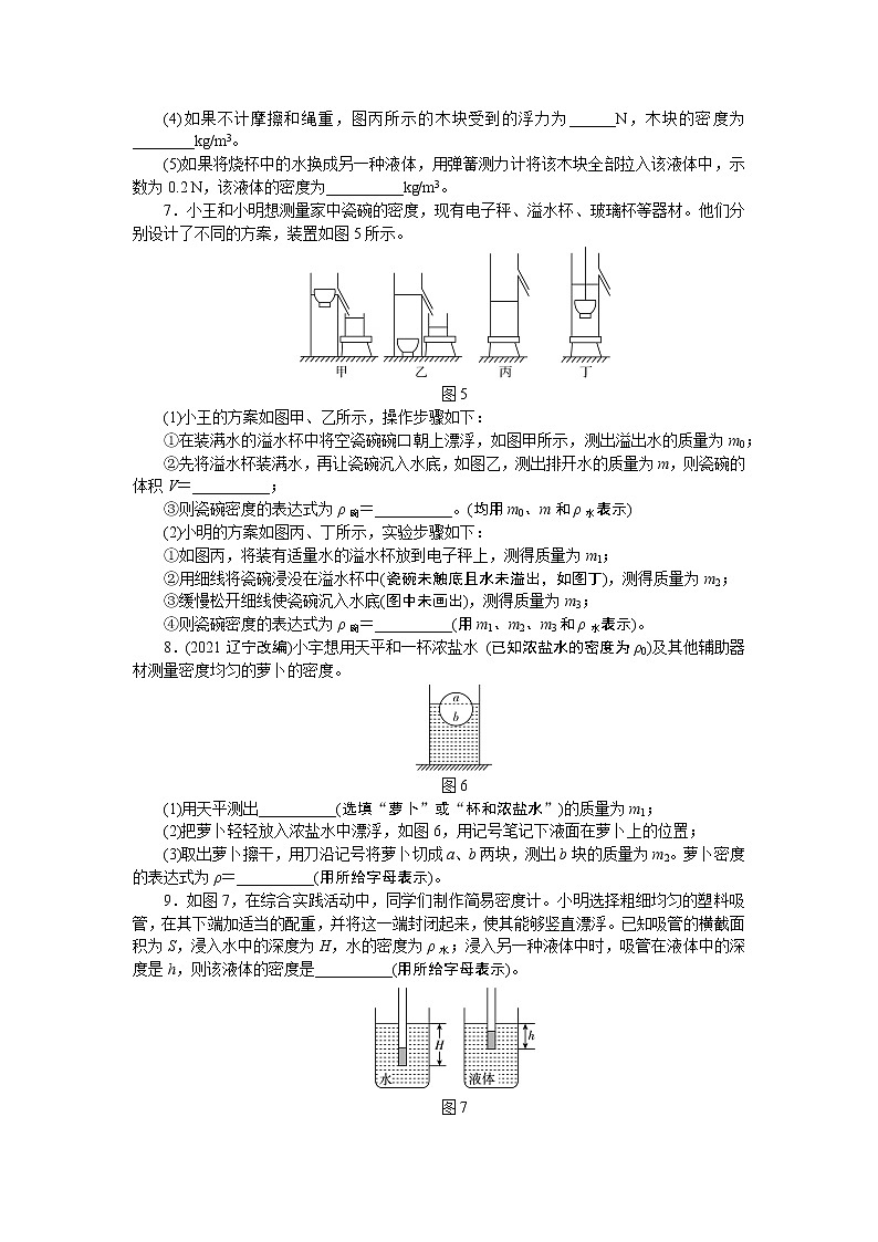 2022中考物理综合复习专项练习 专项2 特殊方法测密度第3页
