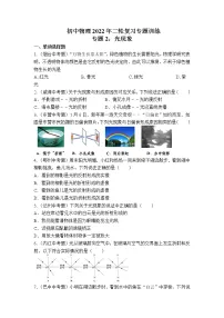 2022年中考物理二轮复习专题训练专题：光现象