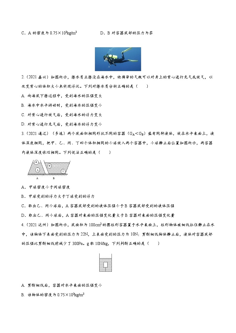 专题10 浮力综合问题(原卷版)第3页