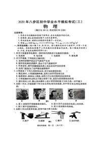 2020年广西贺州市中考八步区三模物理卷（无答案）