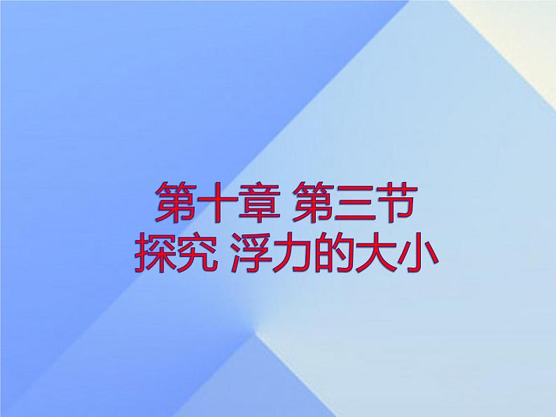 教科版八下物理 10.3 浮力的大小 课件第1页