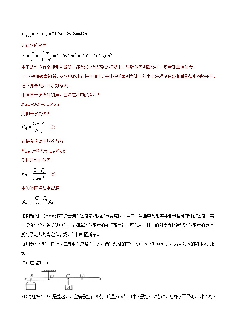 第48讲 中考物理特殊方法测密度1类实验(原卷版) 第3页