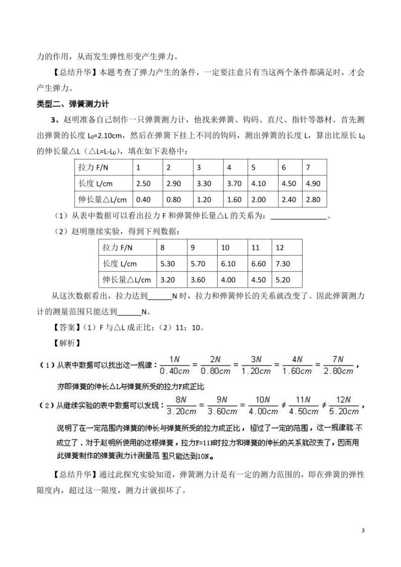 2019-2020学年八年级物理下册专题二弹力知识点总结及习题精练（pdf，含解析）粤教沪版03