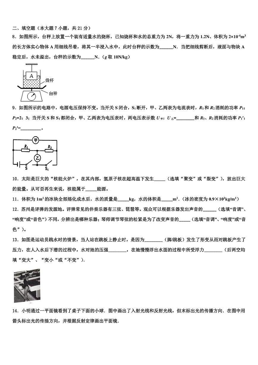 2022學(xué)年河北省邯鄲市永區(qū)重點名校中考二模物理試題(含答案解析)第3頁