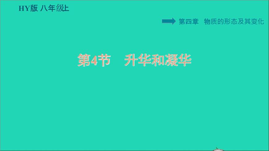 新版粵教滬版八年級(jí)物理上冊第4章物質(zhì)的形態(tài)及其變化4.4升華和凝華習(xí)題課件第1頁