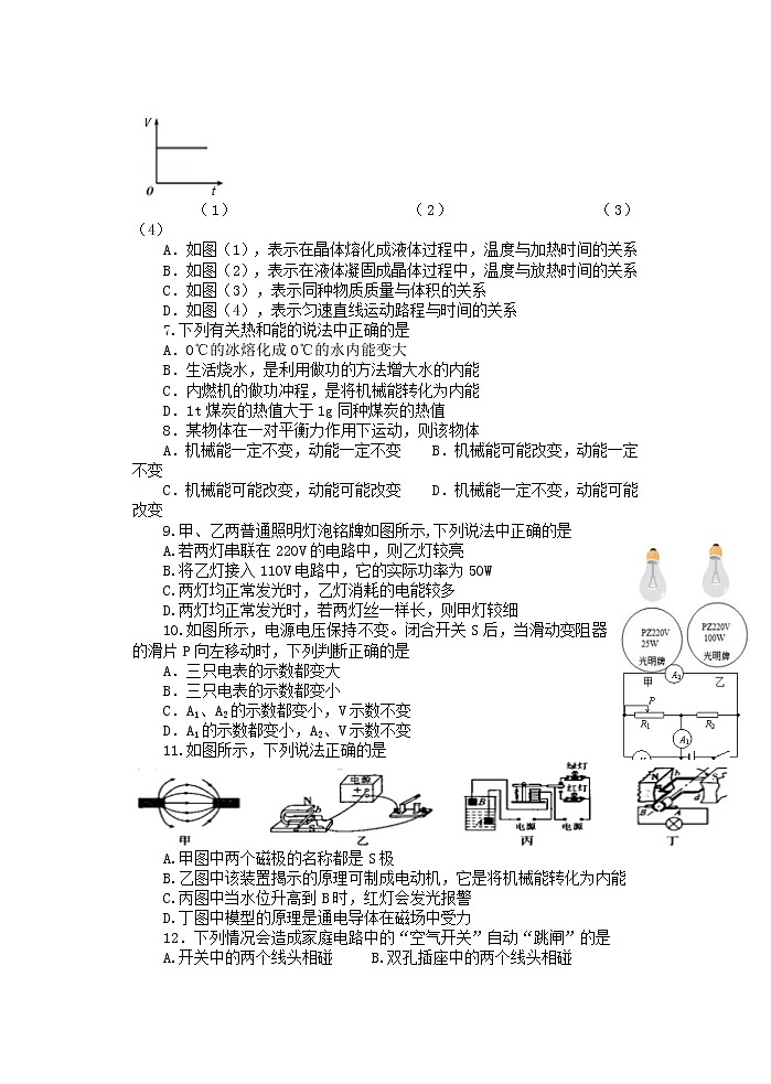 2022年山东省淄博市高青县中考一模物理卷及答案(文字版)02