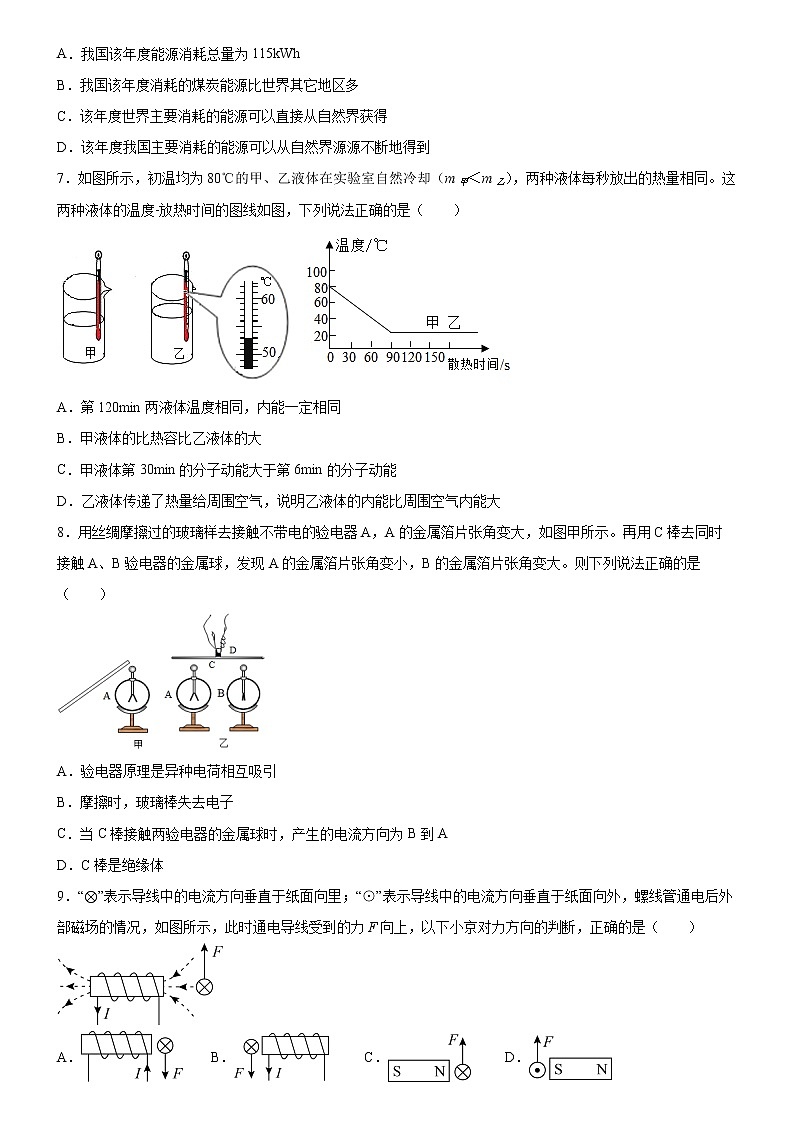 2022年廣東省廣州市荔灣區(qū)四中聚賢中學(xué)中考第三次模擬物理考試(word版含答案)第3頁(yè)