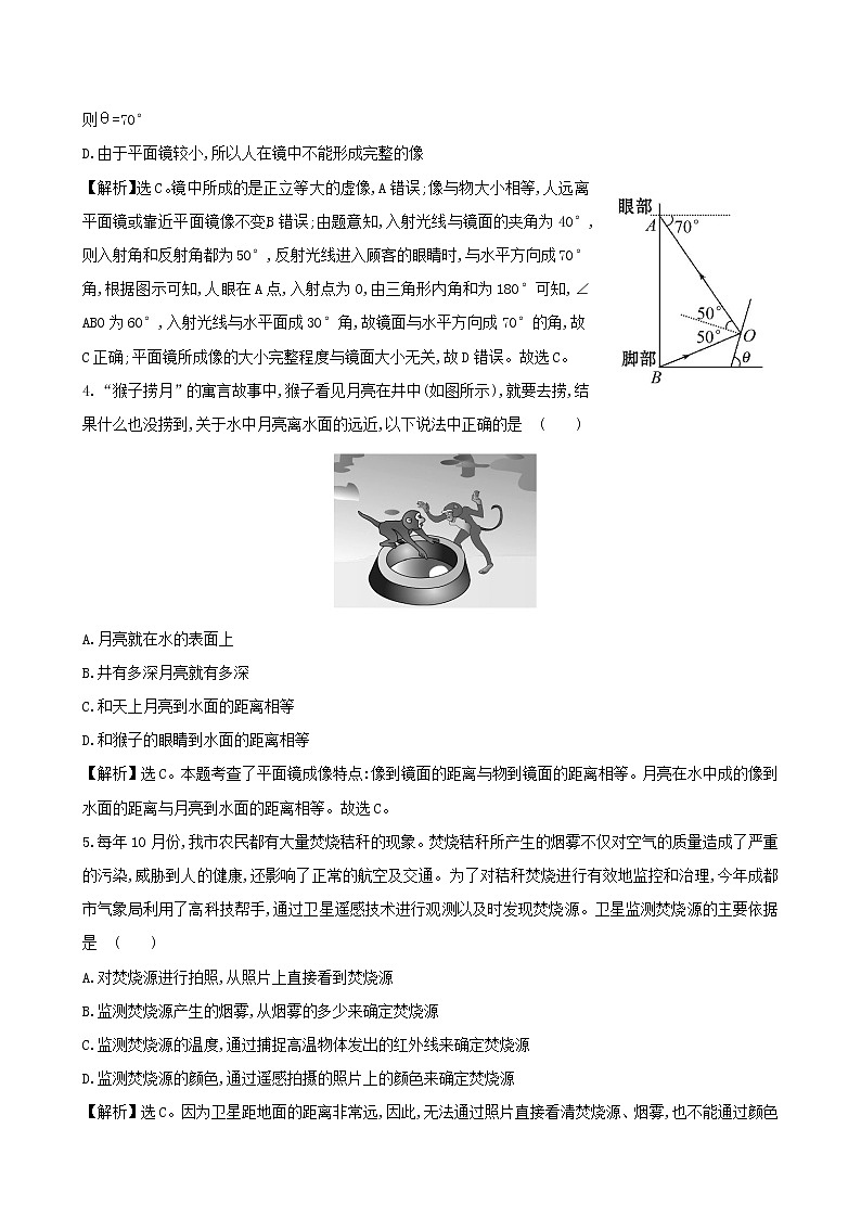 2023人教版八年級物理上冊第四章光現(xiàn)象單元精測卷附答案第2頁