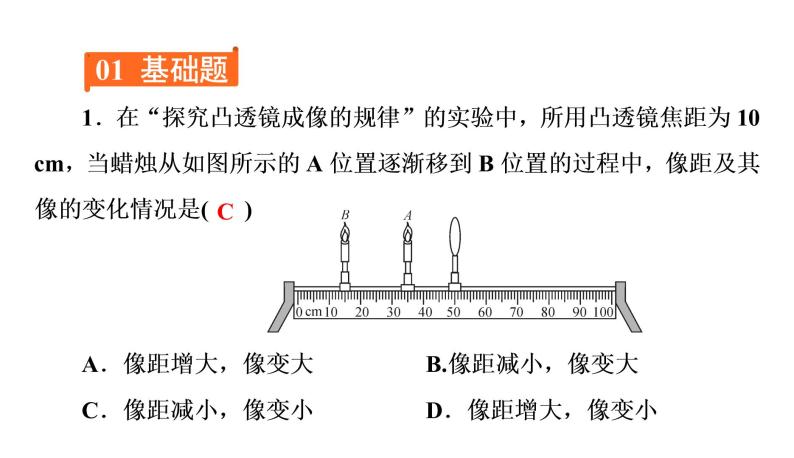 5.3 习题课凸透镜成像的规律（习题PPT））2021-2022学年八年级上册物理人教版(共18张PPT)02