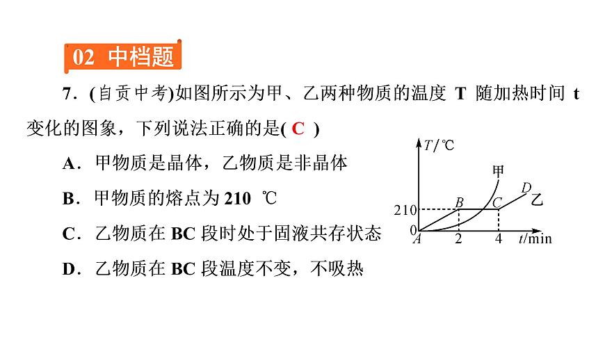 3.2 熔化和凝固（習(xí)題PPT））2021-2022學(xué)年八年級上冊物理人教版(共16張PPT)第6頁