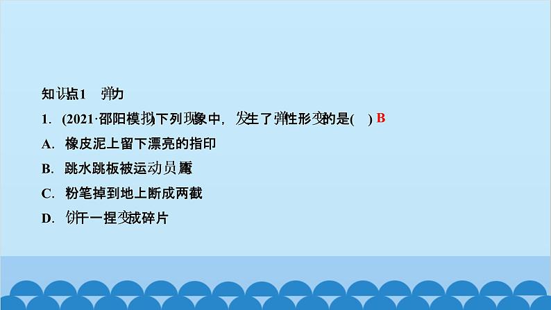 人教版物理八年级下册 第七章 力 第2节 弹力 习题课件(共16张PPT)第2页