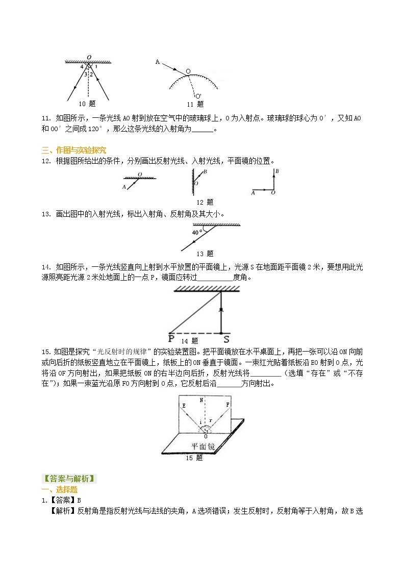 光的反射（基础）巩固练习02