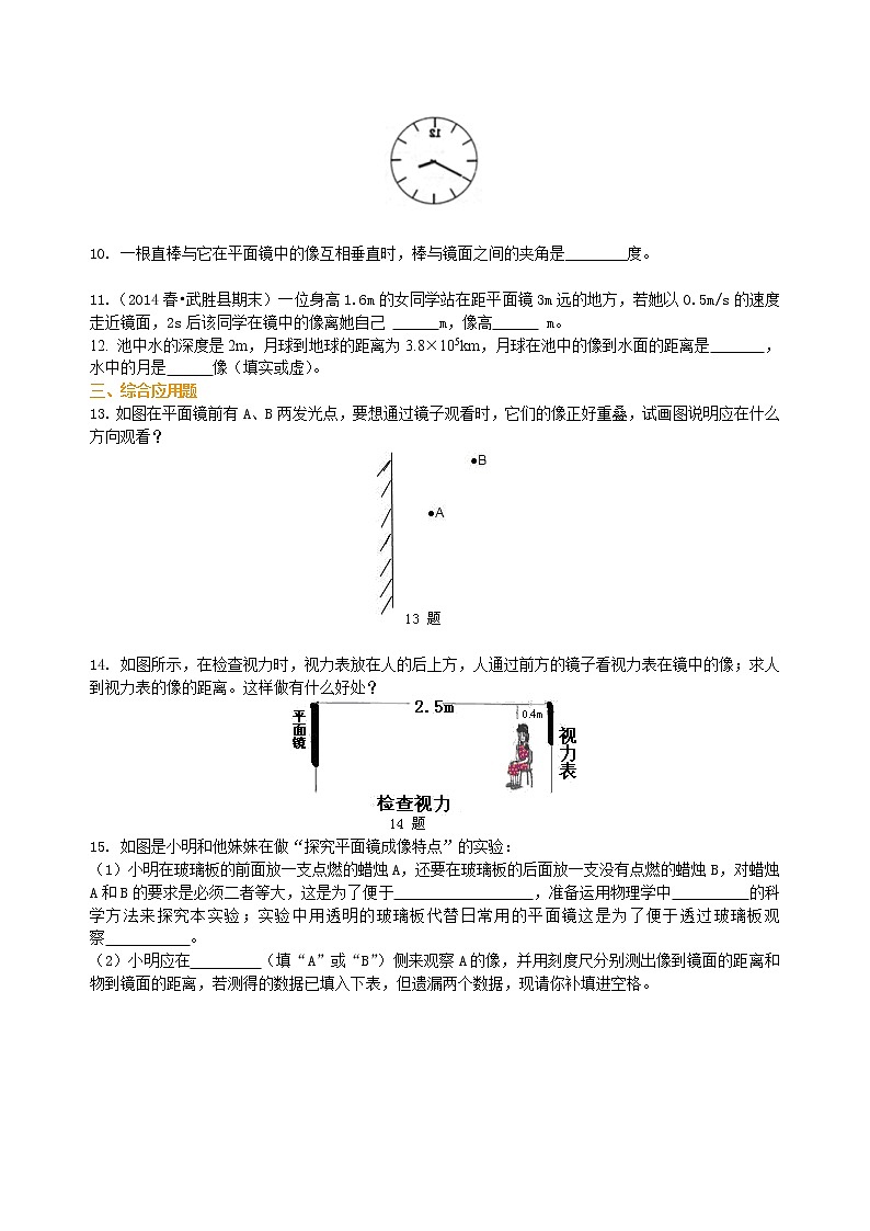 平面镜成像(基础)巩固练习第2页