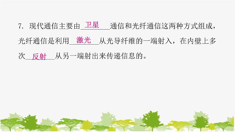 沪粤版九年级下册物理 19.1最快的“信使” 19.2广播电视与通信 19.3走进互联网 习题课件08