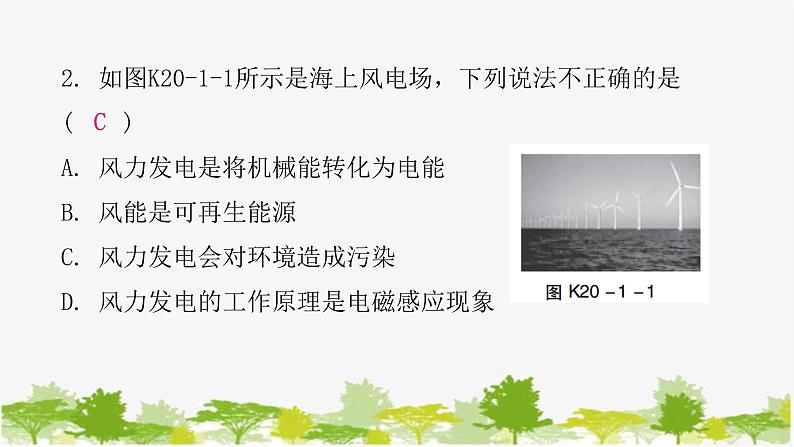 沪粤版九年级下册物理 20.1能源和能源危机 20.2开发新能源 习题课件03