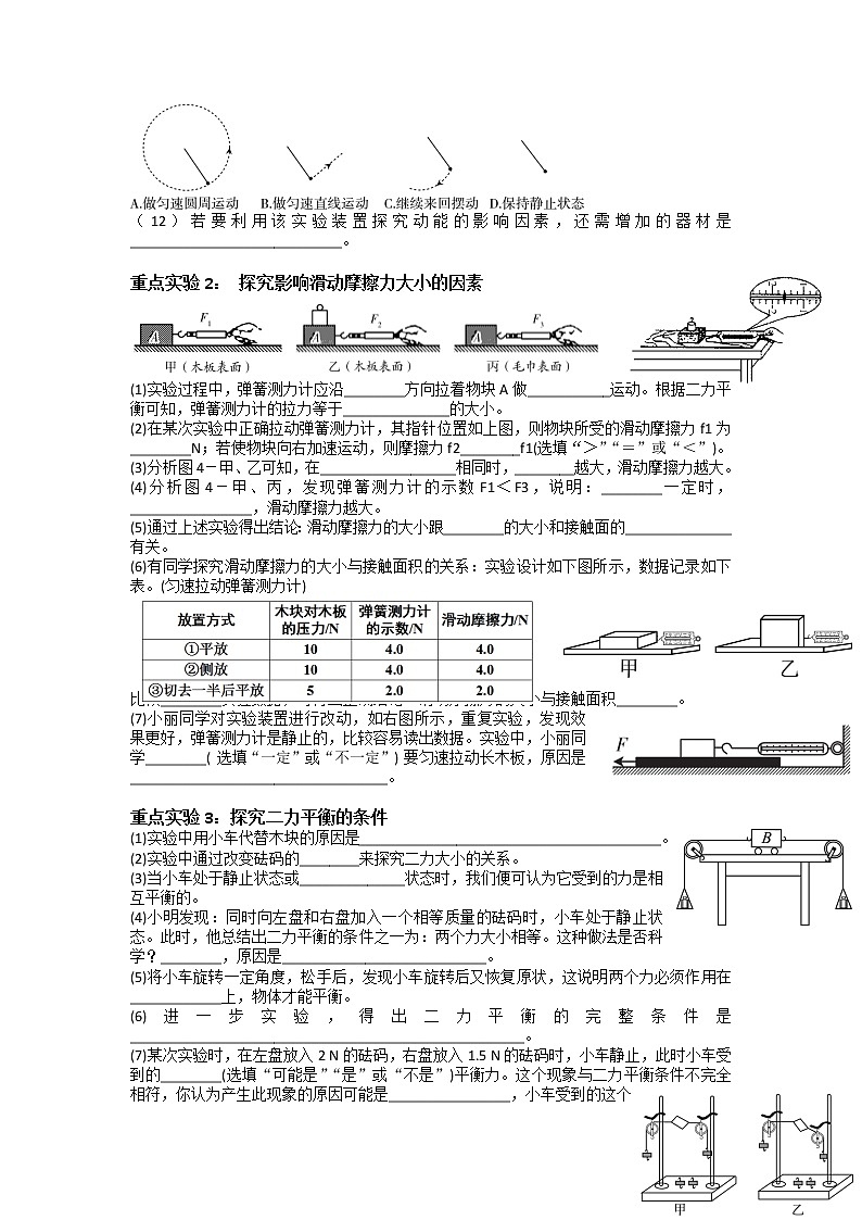 广东省佛山市南海区许海中学2021-2022学年下学期八年级物理期末实验专题复习(含答案)02