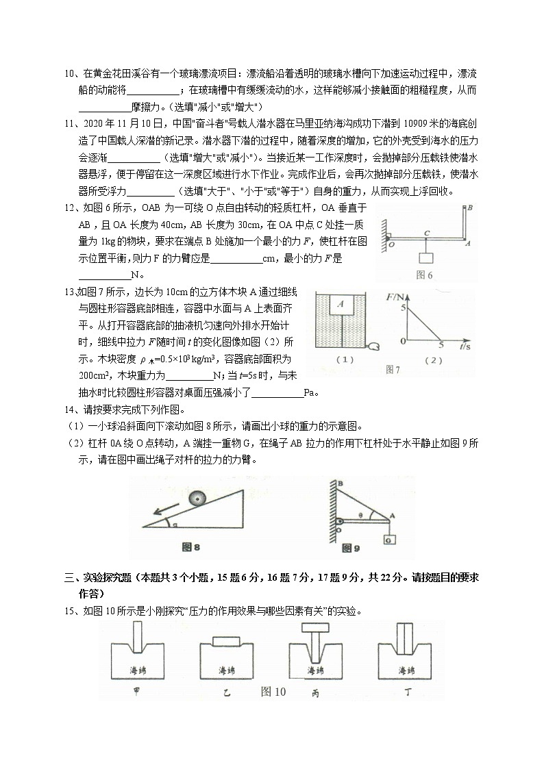 重庆市忠县2021-2022学年八年级下学期期末考试物理试题(word版含答案)03