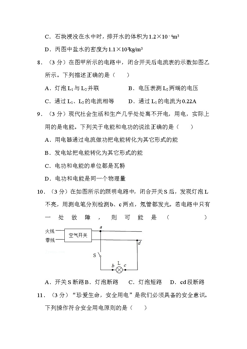 2022年广西河池市中考物理试卷解析版03