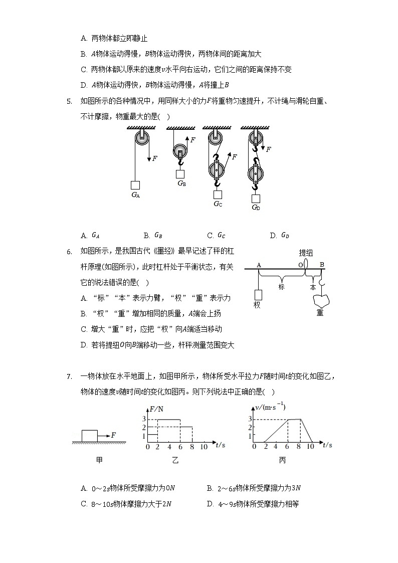 2021-2022學(xué)年廣東省陽江市江城區(qū)八年級（下）期中物理試卷（含解析）第2頁