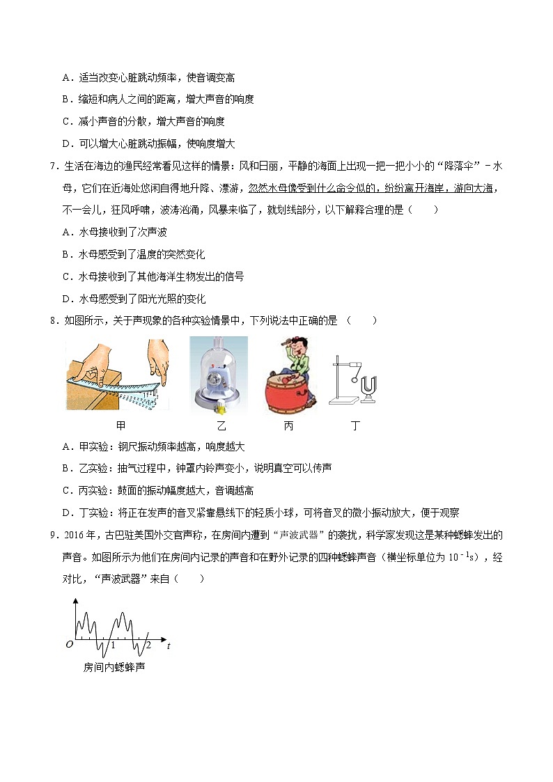 人教版物理八年級(jí)上冊(cè) 2.2 （同步練習(xí)）聲音的特性（原卷版）第2頁(yè)