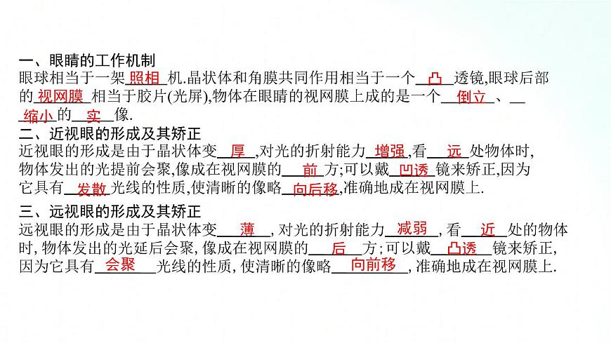 人教版物理八年級上冊 5.4 眼睛和眼鏡 課件第2頁