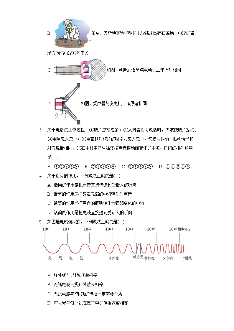 沪科版初中物理九年级全一册第十九章《走进信息时代》单元测试卷（含答案解析）02