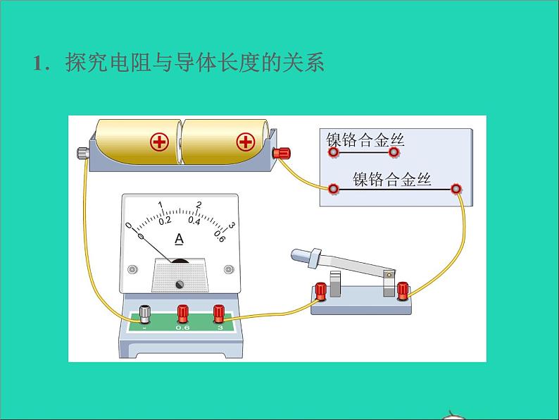 2022九年级物理全册第十一章简单电路11.7探究__影响导体电阻大小的因素课件新版北师大版03